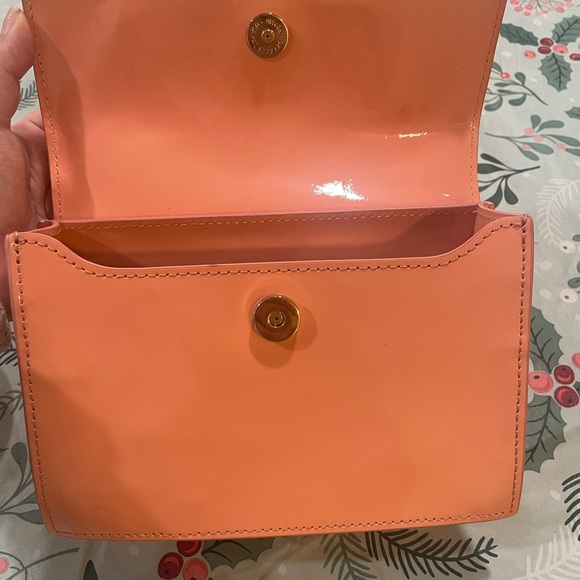 Dooney & Bourke East West flap Peach Shiny Patent Leather Purse - Picture 9 of 11
